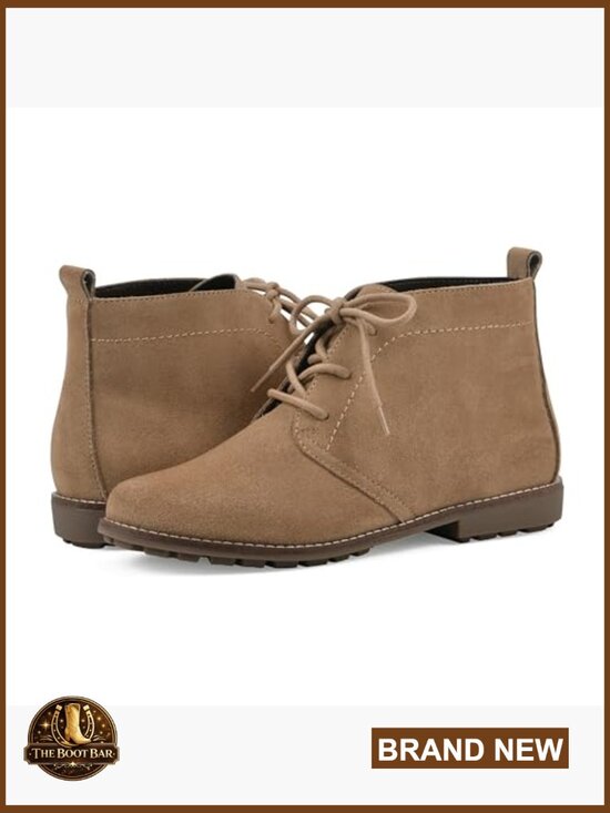 Leather Lace-Up Ankle Boots with Cushioned Insole, Hiking Style main image 5